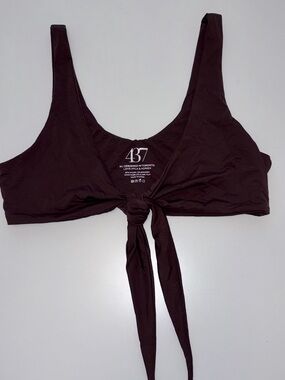 437 Knot-Front Kenzie Bikini Top in Espresso Brown
